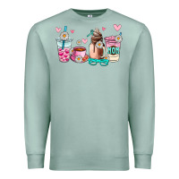 Seafoam mom coffee cup Premium Sweatshirt - AdoDesignShop
