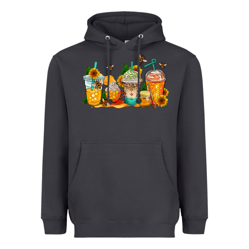 Bumble Bee Coffee Cups Heavyweight Hoodie by AdoDesignShop | Teevron
