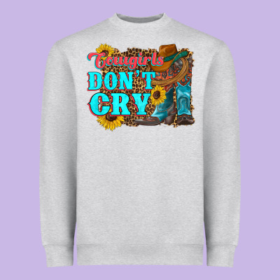 Cowgirls Don't Crty Boots Hat Sunflowers Heavyweight Sweatshirt Designed By Artiststas