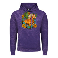 Cloud Purple western horse cactus sunflowers horseshoe Vintage Hoodie - OliviaCreatesArt