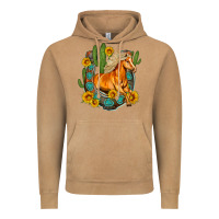 Vintage Camel western horse cactus sunflowers horseshoe Vintage Hoodie - OliviaCreatesArt