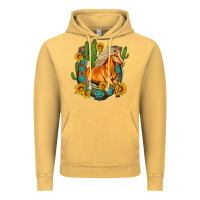 Vintage Mustard western horse cactus sunflowers horseshoe Vintage Hoodie - OliviaCreatesArt