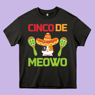 Cinco De Meow Heavy Core Tee Designed By Bettercallsaul