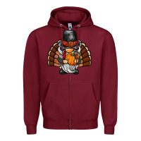 Burgundy thanksgiving turkey gnome Zipper Hoodie - BarkalooDesign