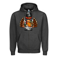 Charcoal Heather thanksgiving turkey gnome Zipper Hoodie - BarkalooDesign