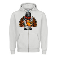 Dove Grey thanksgiving turkey gnome Zipper Hoodie - BarkalooDesign