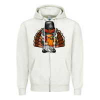 Oatmeal Heather thanksgiving turkey gnome Zipper Hoodie - BarkalooDesign