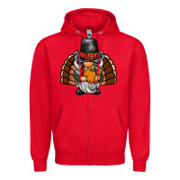 Red thanksgiving turkey gnome Zipper Hoodie - BarkalooDesign