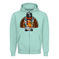 Seafoam thanksgiving turkey gnome Zipper Hoodie - BarkalooDesign