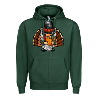 Sports Green thanksgiving turkey gnome Zipper Hoodie - BarkalooDesign