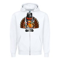 White thanksgiving turkey gnome Zipper Hoodie - BarkalooDesign