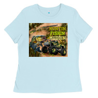 Baby Blue huntin fishin muddin Ladies Tee - TumblerDesignByShophia
