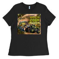 Black huntin fishin muddin Ladies Tee - TumblerDesignByShophia