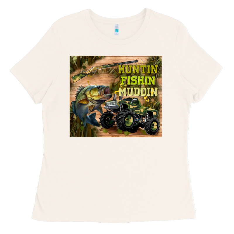 Huntin Fishin Muddin Ladies Tee by TumblerDesignByShophia | Teevron