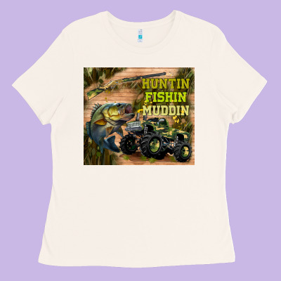 Huntin Fishin Muddin Ladies Tee Designed By Tumblerdesignbyshophia