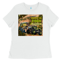 White huntin fishin muddin Ladies Tee - TumblerDesignByShophia