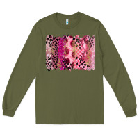 Army Green breast cancer brushstroke Long Sleeve Tee - FaDigitalArtStudio