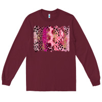 Burgundy breast cancer brushstroke Long Sleeve Tee - FaDigitalArtStudio