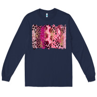 Navy breast cancer brushstroke Long Sleeve Tee - FaDigitalArtStudio