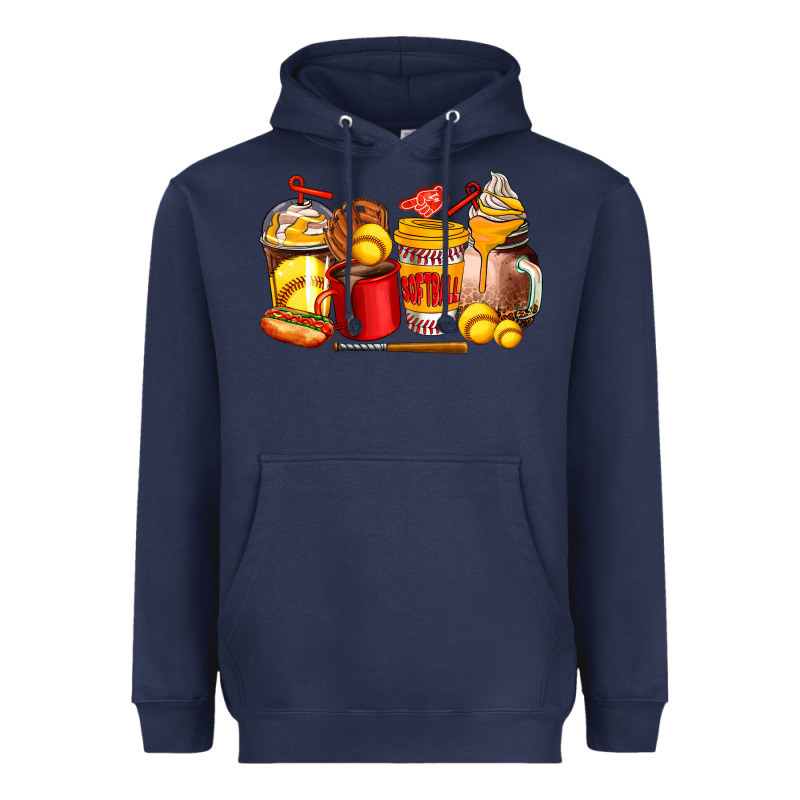 Softball Coffee Cups Heavyweight Hoodie by AdoDesignShop | Teevron