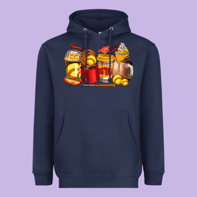Softball Coffee Cups Heavyweight Hoodie Designed By Adodesignshop