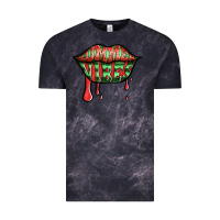 Cloud Black summer vibes watermelon lips Vintage Tee - Jasminsmagicworld