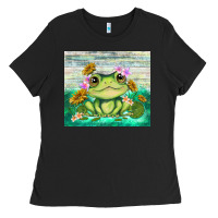 Black frog with sunflower Ladies Tee - TumblerDesignByShophia