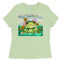 Matcha frog with sunflower Ladies Tee - TumblerDesignByShophia