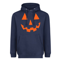 Navy Halloween Pumpkin Face Gift Creepy Spooky Horror Heavyweight Hoodie - maiPhamDesign