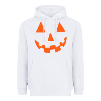 White Halloween Pumpkin Face Gift Creepy Spooky Horror Heavyweight Hoodie - maiPhamDesign