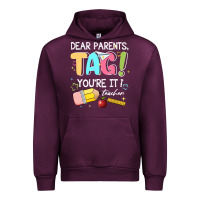 Mauve Wine dear parents tag youare it teacher Urban Hoodie - JahusDesignShop