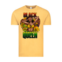 Vintage Mustard Black queen afro Vintage Tee - HowdyJamesFarm