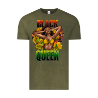 Vintage Olive Black queen afro Vintage Tee - HowdyJamesFarm