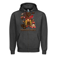 Charcoal Heather chocolate gnome Zipper Hoodie - BarkalooDesign
