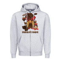 Heather Grey chocolate gnome Zipper Hoodie - BarkalooDesign