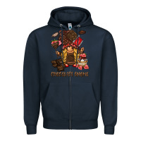 Navy chocolate gnome Zipper Hoodie - BarkalooDesign
