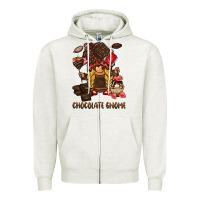 Oatmeal Heather chocolate gnome Zipper Hoodie - BarkalooDesign