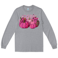 Heather Grey Cancer Pumpkins Long Sleeve Tee - FaDigitalArtStudio