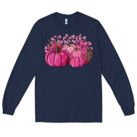 Navy Cancer Pumpkins Long Sleeve Tee - FaDigitalArtStudio