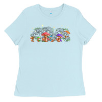 Baby Blue magic mushroom Ladies Tee - TumblerDesignByShophia