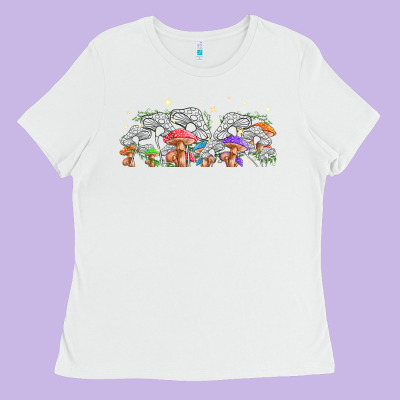 Magic Mushroom Ladies Tee Designed By Tumblerdesignbyshophia