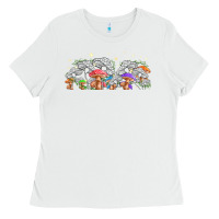 White magic mushroom Ladies Tee - TumblerDesignByShophia