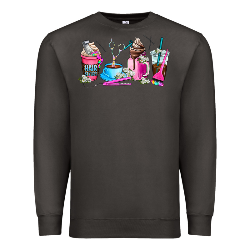 Hair Stylist Coffee Cup Premium Sweatshirt by AdoDesignShop | Teevron