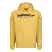 Antique Gold Northern Pike Fish Illustrations Premium Hoodie - LillyAllenDesigns