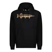Black Northern Pike Fish Illustrations Premium Hoodie - LillyAllenDesigns