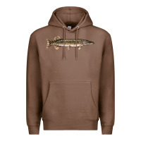 Chestnut Northern Pike Fish Illustrations Premium Hoodie - LillyAllenDesigns