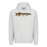 Dove Grey Northern Pike Fish Illustrations Premium Hoodie - LillyAllenDesigns