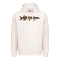 Pale Pink Northern Pike Fish Illustrations Premium Hoodie - LillyAllenDesigns