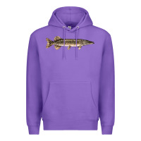 Purple Northern Pike Fish Illustrations Premium Hoodie - LillyAllenDesigns