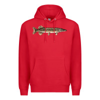 Red Northern Pike Fish Illustrations Premium Hoodie - LillyAllenDesigns